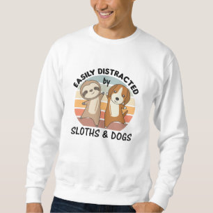 Långsamt uppdelat efter Sloths och Hundar Hund Slo Lång Ärmad Tröja