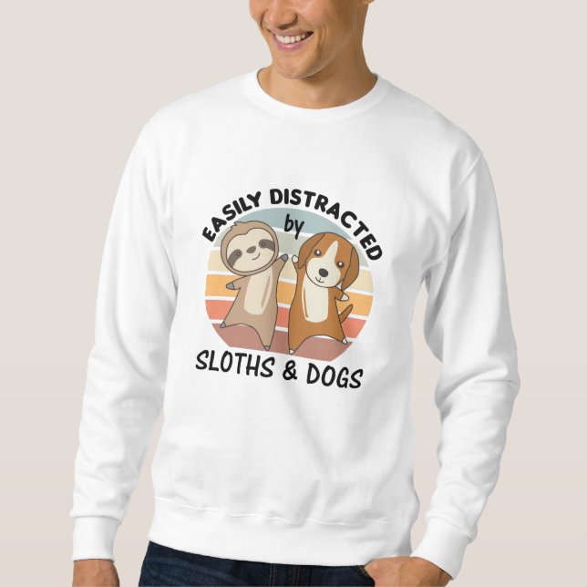 Långsamt uppdelat efter Sloths och Hundar Hund Slo Lång Ärmad Tröja (Framsida)