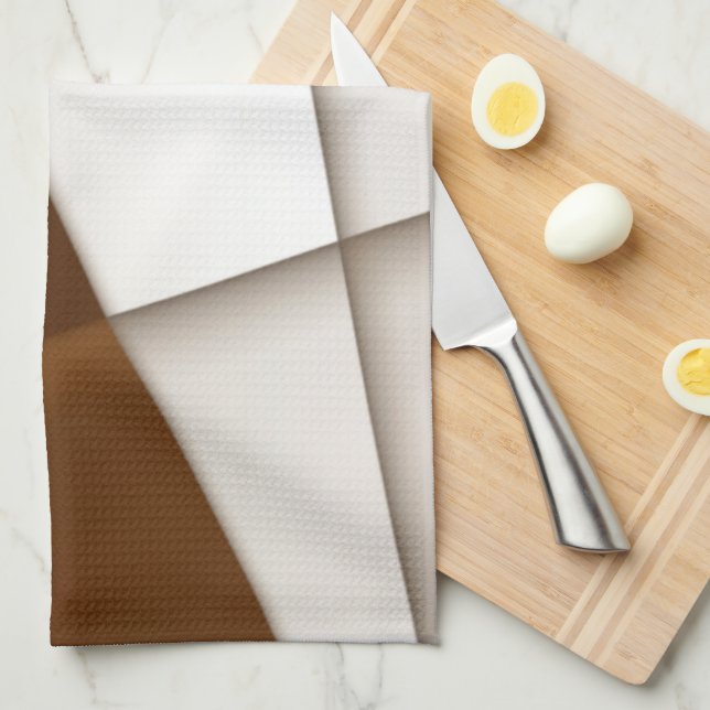 Långsbeige triangel med skugga, slät stil kökshandduk (Vikt i Fjärdedel)