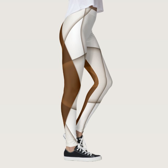 Långsbeige triangel med skugga, slät stil leggings (Höger)