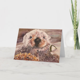 Långsidig Alla hjärtans dag Sea Otter Helgkort