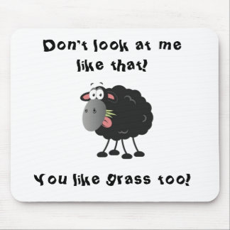 Långsiktig lamm: Svart får av grus Musmatta