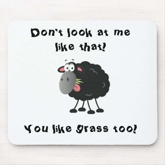 Långsiktig lamm: Svart får av grus Musmatta (Framsidan)