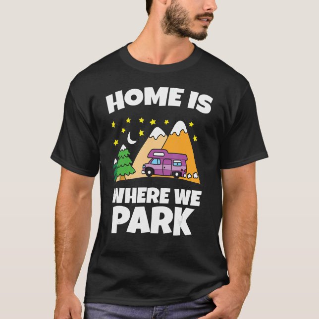 Långsiktig motorhuscampingbil t shirt (Framsida)