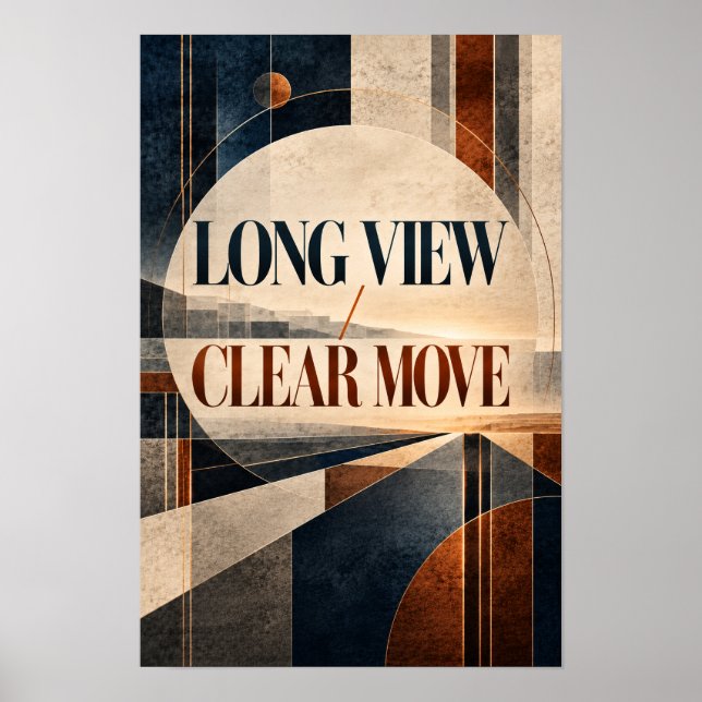 Långsiktig Tydlig Handling Modern Geometrisk Typog Poster (Framsidan)