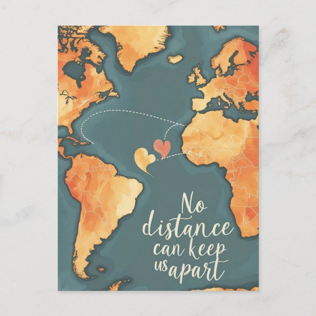 Långsiktigt Avstånd Kärlek-kort Vykort (Framsida)