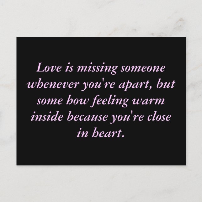 Långsiktigt Avstånd relationskort Vykort (Framsida)