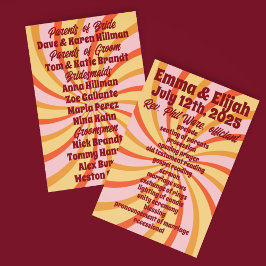 Långsiktigt Psychedelic Swirl-Bröllopsprogram Program