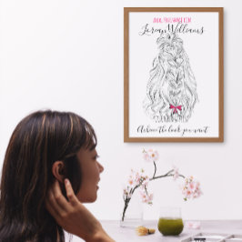 Långsiktigt vågigt hår med ett bockhisspräglingsmä canvastryck