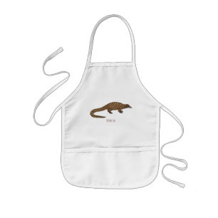 Långskalig illustration av tecknaden på pangolin barnförkläde