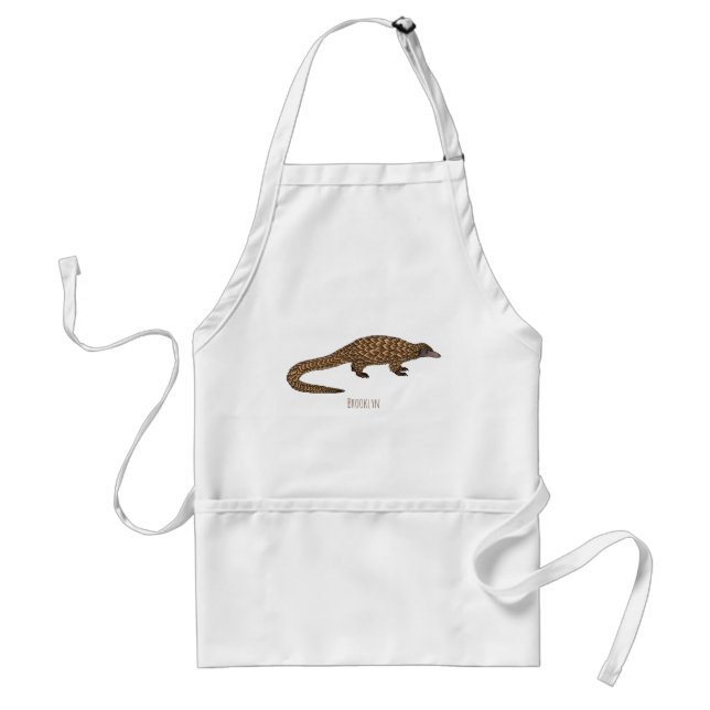 Långskalig illustration av tecknaden på pangolin förkläde (Framsidan)