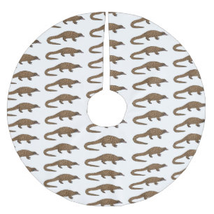 Långskalig illustration av tecknaden på pangolin julgransmatta borstad polyester