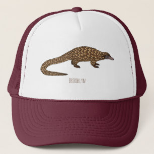 Långskalig illustration av tecknaden på pangolin keps
