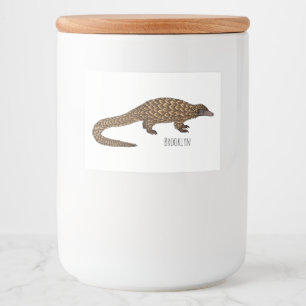 Långskalig illustration av tecknaden på pangolin mat etiketter