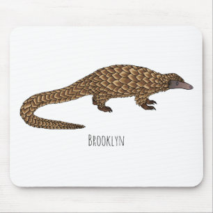 Långskalig illustration av tecknaden på pangolin musmatta