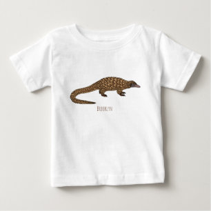 Långskalig illustration av tecknaden på pangolin t shirt