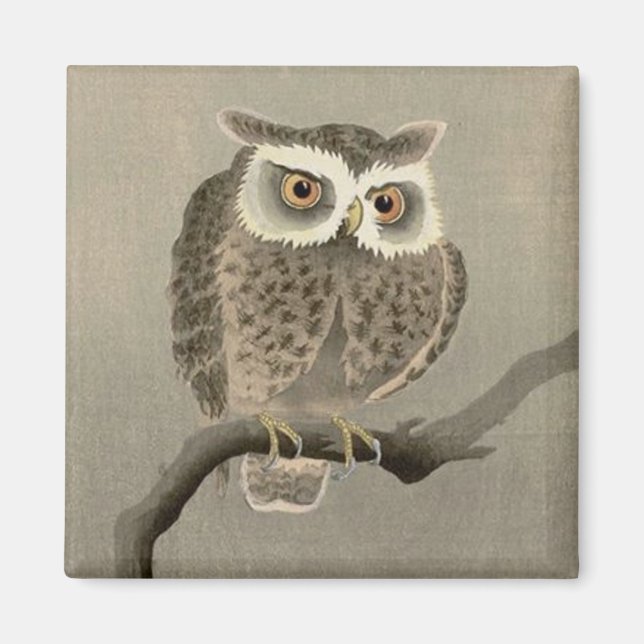 långsövd uggla magnet (Framsidan)