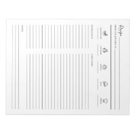 Längst, modern recept Lakan-kokbokssida Anteckningsblock