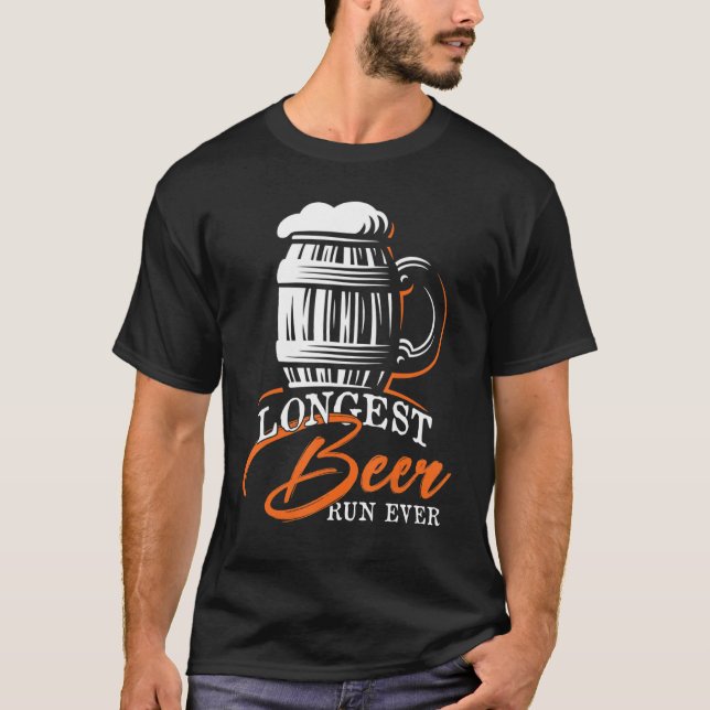 Längsta Beer Springa som någonsin springer T Shirt (Framsida)