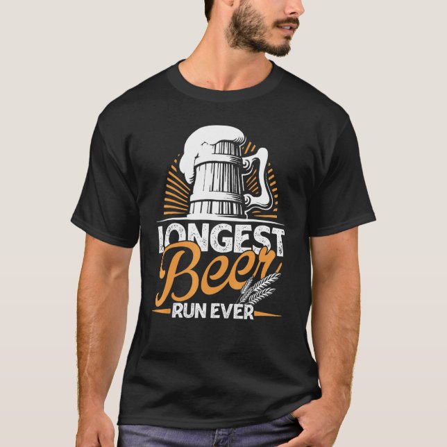 Längsta Beer Springa som någonsin springer T Shirt (Framsida)