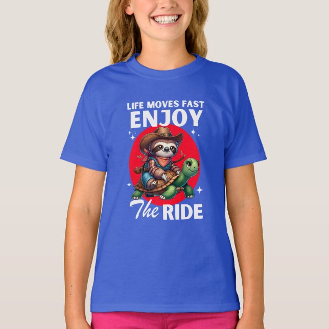 Långstjärt och cowboysköldpaddor | Lutning T Shirt (Framsida)
