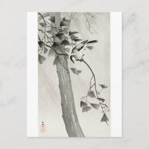 Långstjärtad mes i storm - Ohara Koson - Full-size Vykort