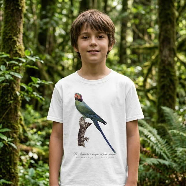 Långstjärtad parakit, Psittacula Longicauda T Shirt (Long-Tailed Parakeet, Psittacula Longicauda. Boy Basic White T-Shirt)