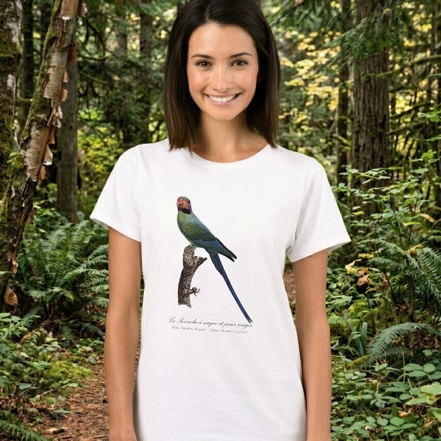 Långstjärtad parakit, Psittacula Longicauda T Shirt (Long-Tailed Parakeet, Psittacula Longicauda. Women Basic White T-Shirt)