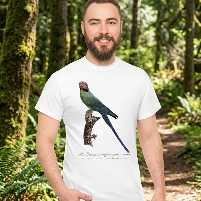 Långstjärtad parakit, Psittacula Longicauda T Shirt (Long-Tailed Parakeet, Psittacula Longicauda. Men Basic White T-Shirt)