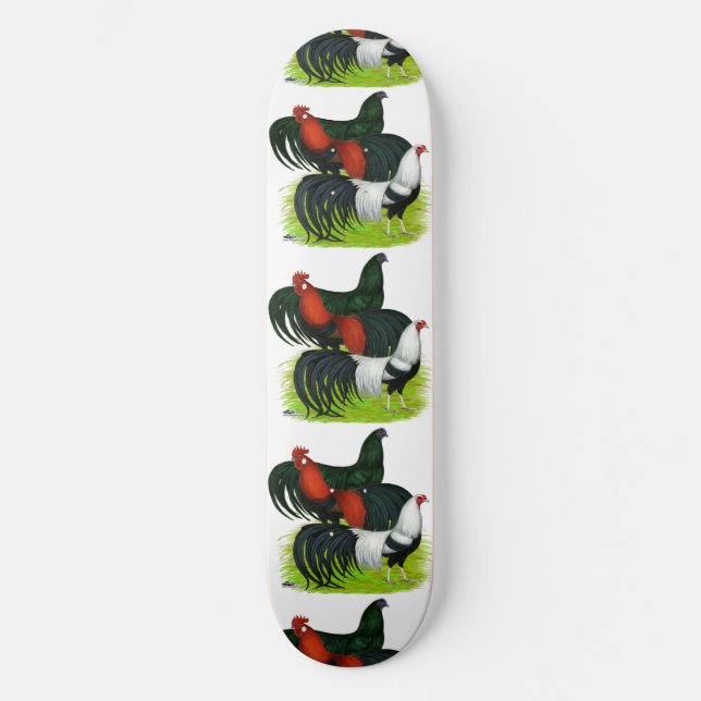Långstjärtad Tupp Trio Skateboard Bräda 20 Cm (Framsida)
