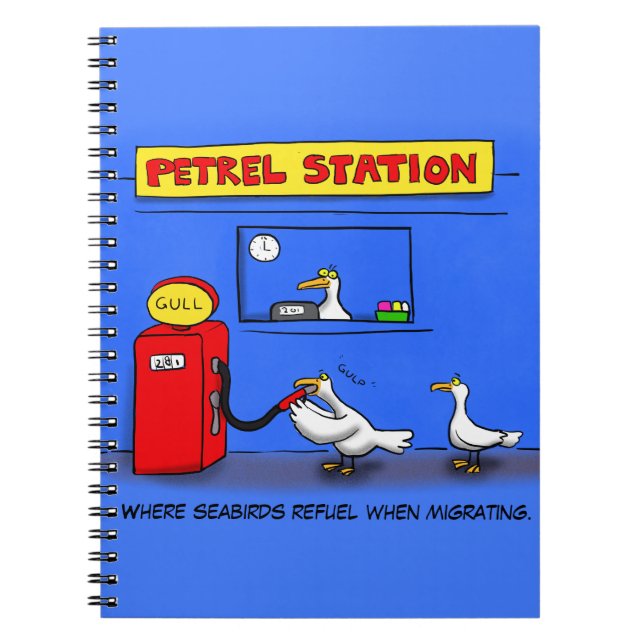 Långstjärtsmås tecknad humor anteckningsbok (Framsidan)