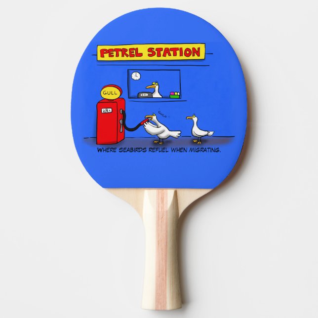 Långstjärtsmås tecknad humor pingisracket (Framsidan)