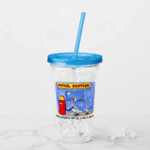 Långstjärtsmås tecknad humor take away mugg