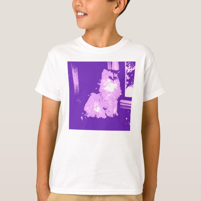 Långstyrd kattpapp t-shirt (Framsida)