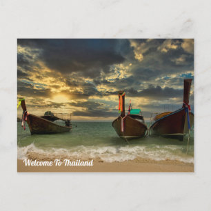 Långsvansbåt från Thailand Vykort