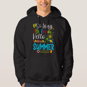 Långt 7:e Klass Hej sommarlärare Student Kid Hoodie