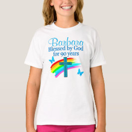 LÅNGT 90:E BIRTHDAY-PERSONLIG BLESSERAD AV GOD T SHIRT