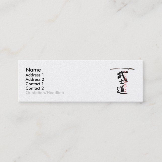 Långt av samuraien profilera kortet mini visitkort (Framsida)