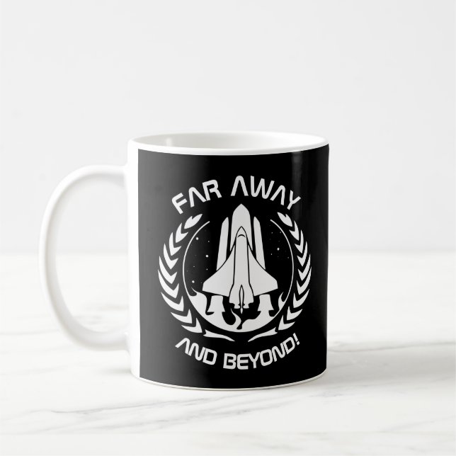 Långt bort och längre bort - rymdfärjan kaffemugg (Vänster)