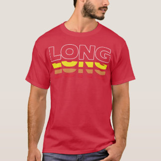 Långt Förnamn Roligt Vintage Solnedgång Långa vänn T Shirt