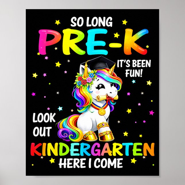 Långt förskola förskola Här kommer enhörning Poster (Framsidan)