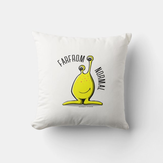 LÅNGT FRÅN NORMAL TVÅÖJD MONSTER PILLOW KUDDE (Framsida)