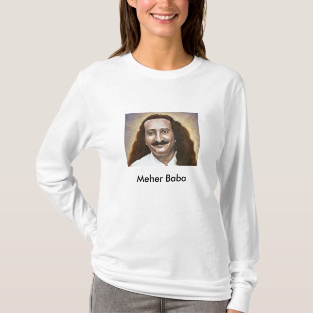 Långt hår för Meher Baba Tee (Framsida)