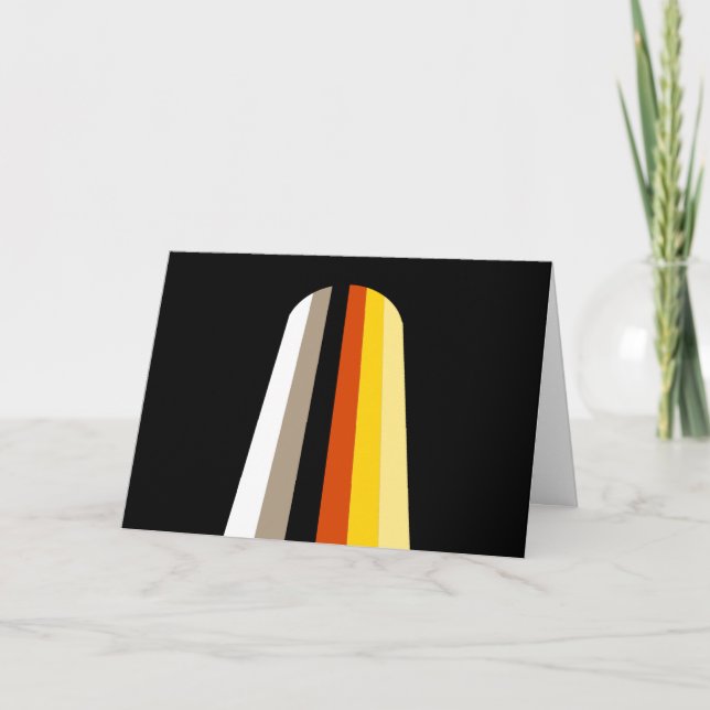 Långt Hår Pride Flagga Helgkort (Framsida)