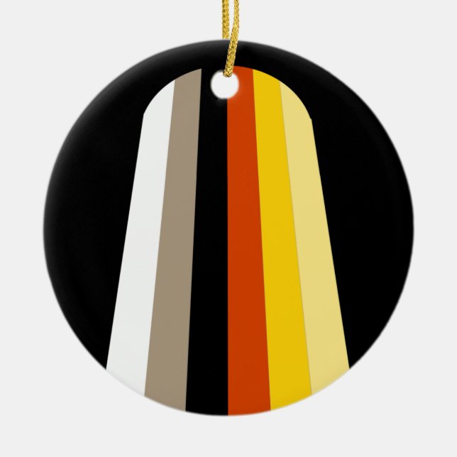 Långt Hår Pride Flagga Julgransprydnad Keramik (Framsidan)