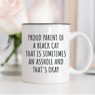 LÅNGT, LÅNG, LÅNGT FÖRÄLDRAT AV EN BLACK CAT Två-Tonad MUGG