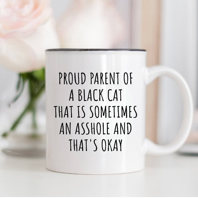 LÅNGT, LÅNG, LÅNGT FÖRÄLDRAT AV EN BLACK CAT Två-Tonad MUGG (Skapare uppladdad)