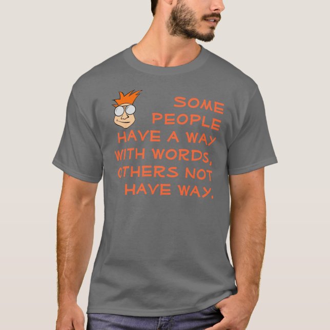 Långt med ordskjortan t-shirt (Framsida)