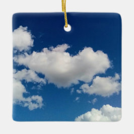 Långt mjukt moln julgransprydnad keramik