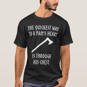 Långt till en man hjärta medeltida roliga Viking T Shirt